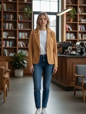 Valerie Stevens Gold Hook Front Jacket Tailored Career Wear Size 22W